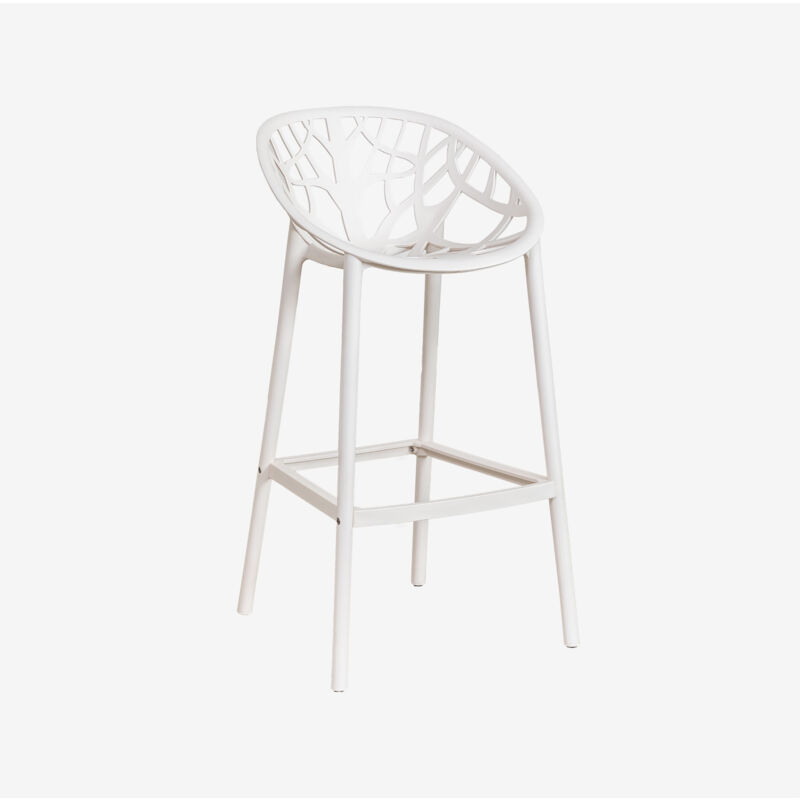 Sklum - Tabouret haut Ores Blanc Gardenia ↑75 cm