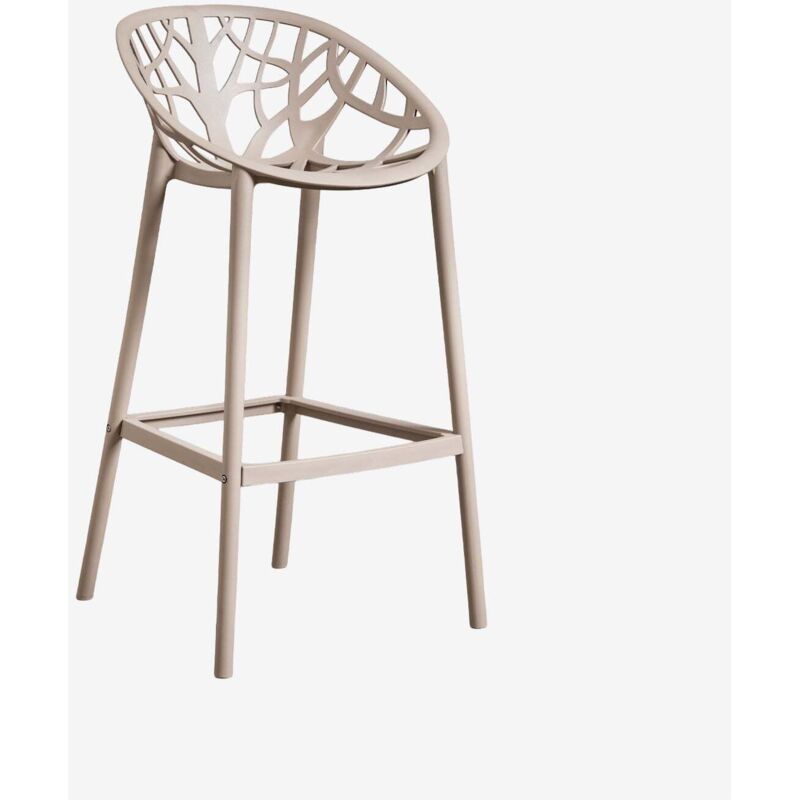 Sklum - Tabouret haut en polypropylène Ores Moka Brown ↑75 cm