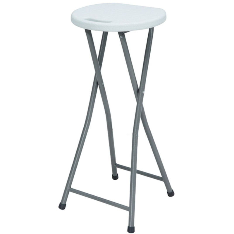 Thinia Home - Tabouret haut pliant blanc 30x76cm
