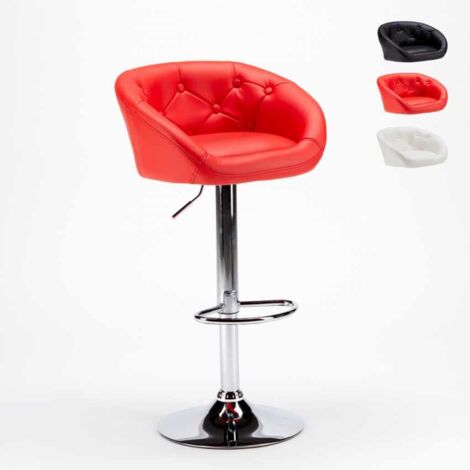 Tabouret Haut simili-cuir pour bar et cuisine matelassé TUCSON Design