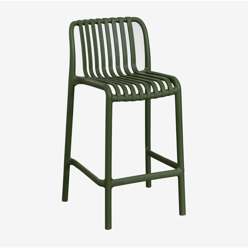 Tabouret de bar empilable en polypropylène Wendell SKLUM Vert Pesto ↑65 cm