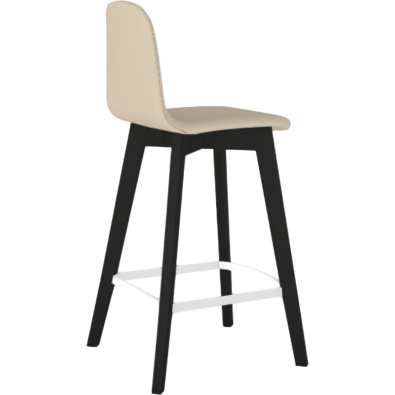 Cuisissimo - Tabouret hauteur plan travail gustave beige et noir laqué