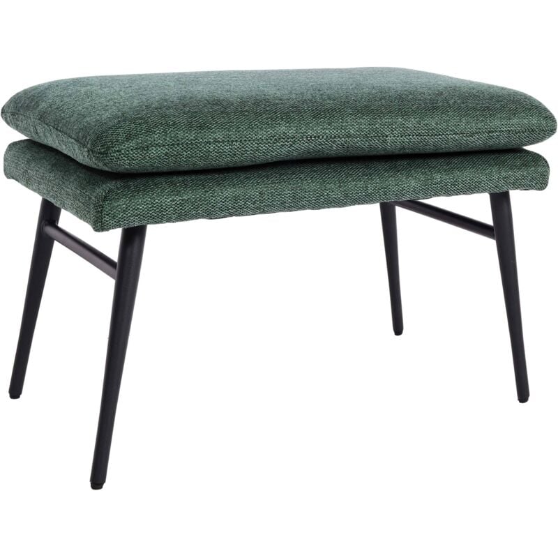 Tabouret HHG 259, Tabouret repose-pieds Ottomane Tabouret rembourré, 38x56x40cm tissu/textile, vert