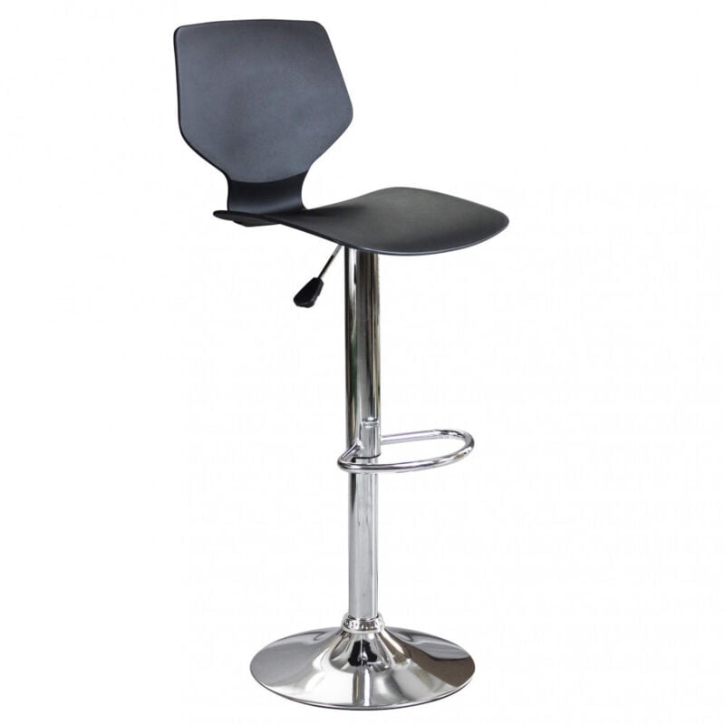 Magazzini Cosma - Tabouret interne avec structure et session en acier réglable dans le tabouret élevé en polypropylène Black - Black