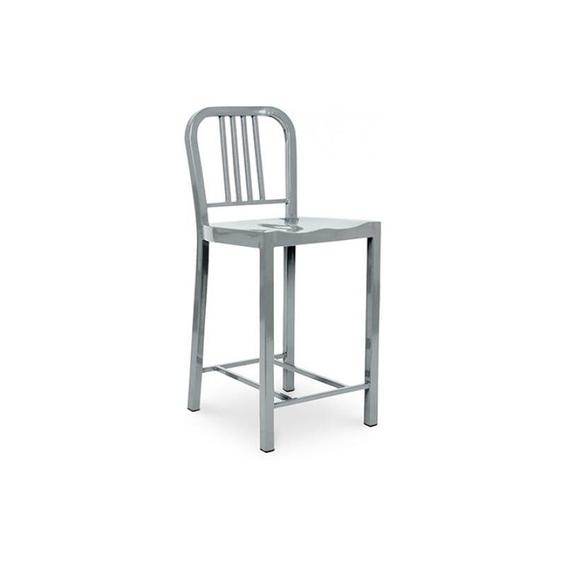 Privatefloor - Tabouret Design avec Dossier - 60cm - Jadon Argenté