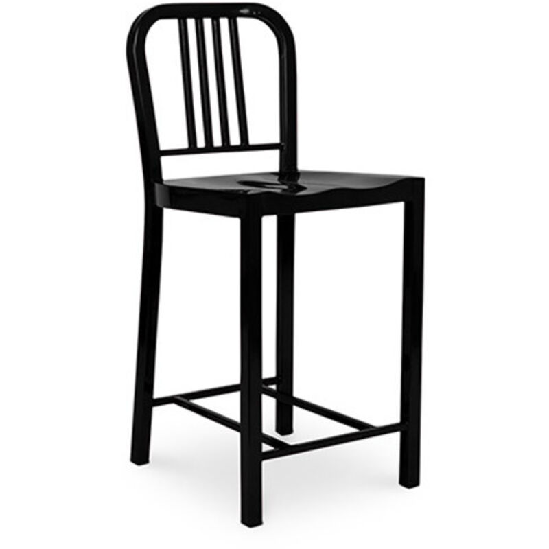 Privatefloor - Tabouret Design avec Dossier - 60cm - Jadon Noir