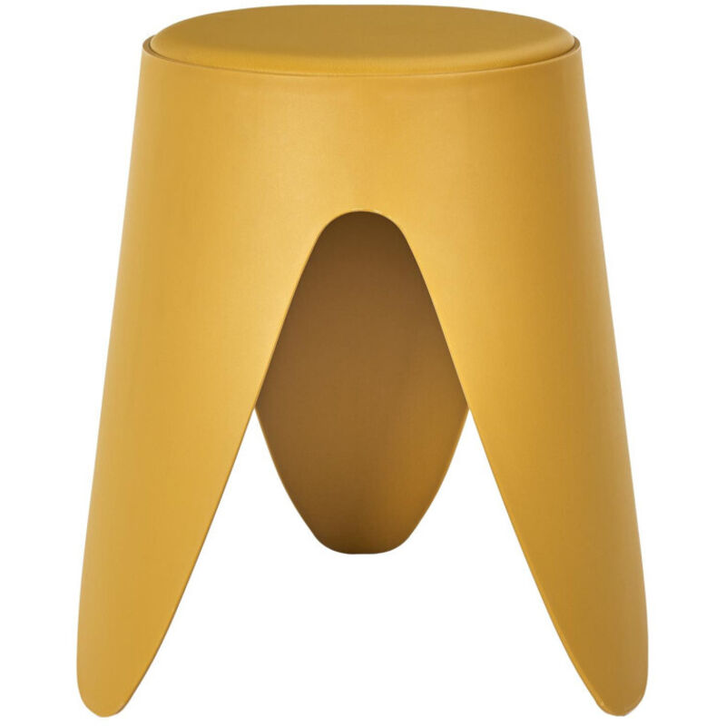 Tabouret Léger Empilable en Plastique - Tabouret Gain de Place Modulable Jaune D 30 x H 46 cm - Livraison gratuite