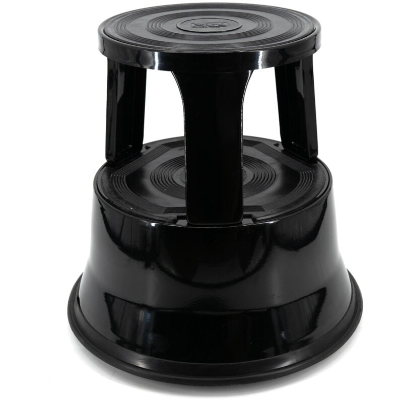 Tabouret marchepied mobile antidérapant noir 2 hauteurs 150 kg Safetool