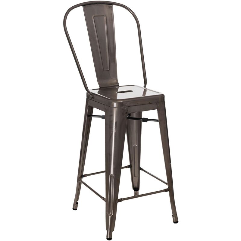 Tabouret métallique Paris Back 66cm inspiré de Tolix