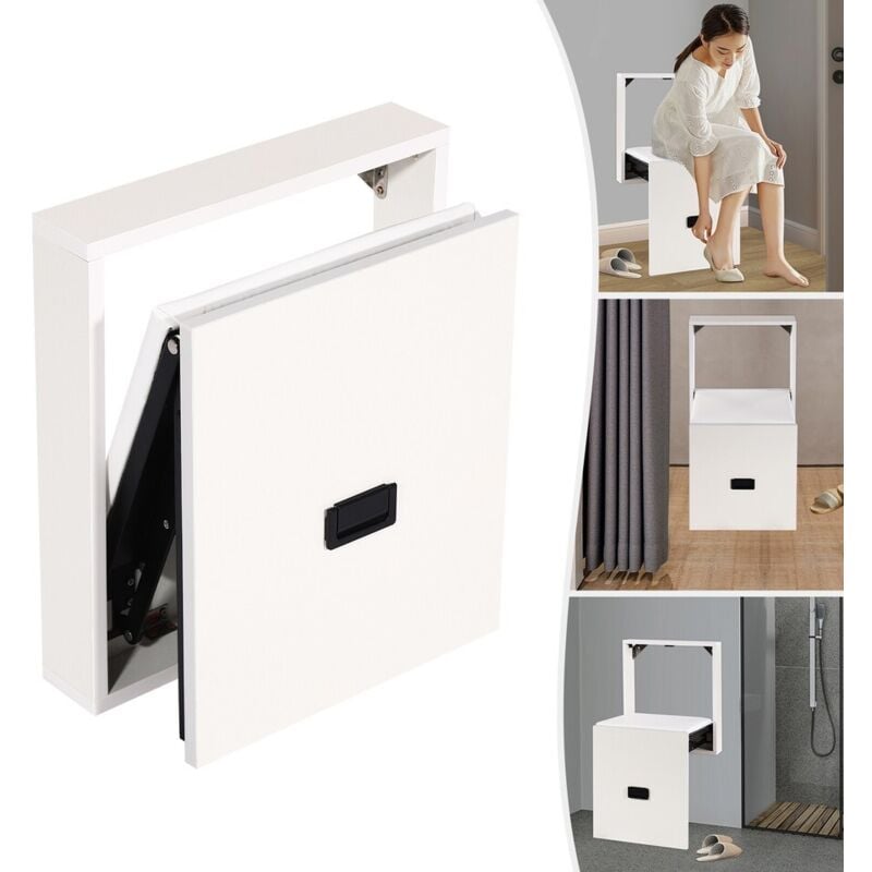 Tabouret mural pliable Tabouret pour changer de chaussures Chaise pliante ultra-mince 150kg/330.69lbs