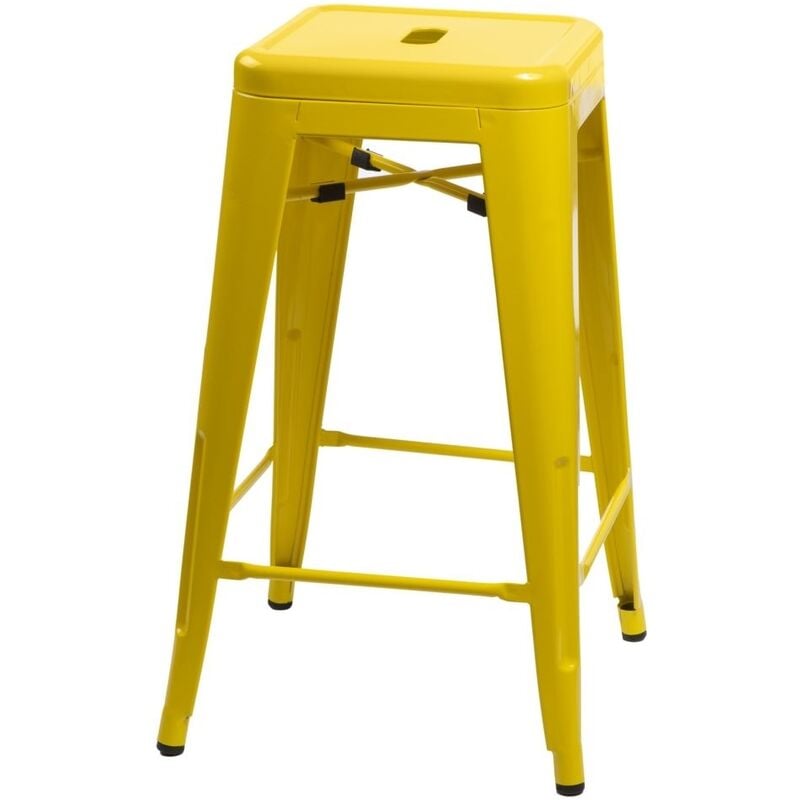 Tabouret Paris 66cm jaune inspiré de Tolix