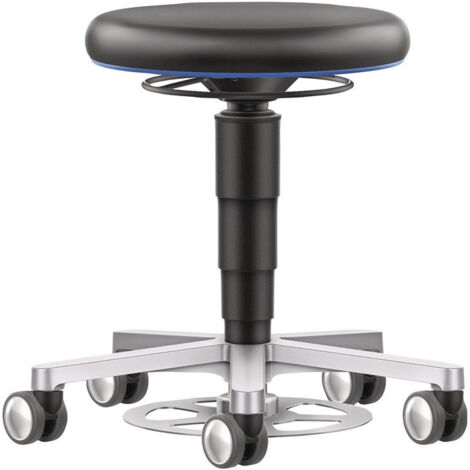 Tabouret pivotant Rl.Simili cuir noir H.480-650mm BIMOS