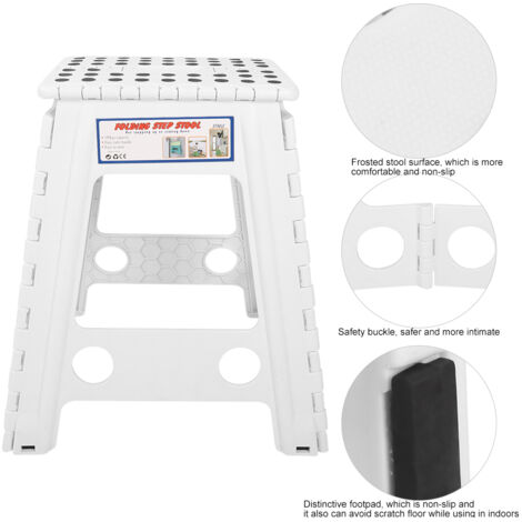Tabouret Plastique Folding Step Stool 9 Anti-glisse Portable Adults Chair Dots Living