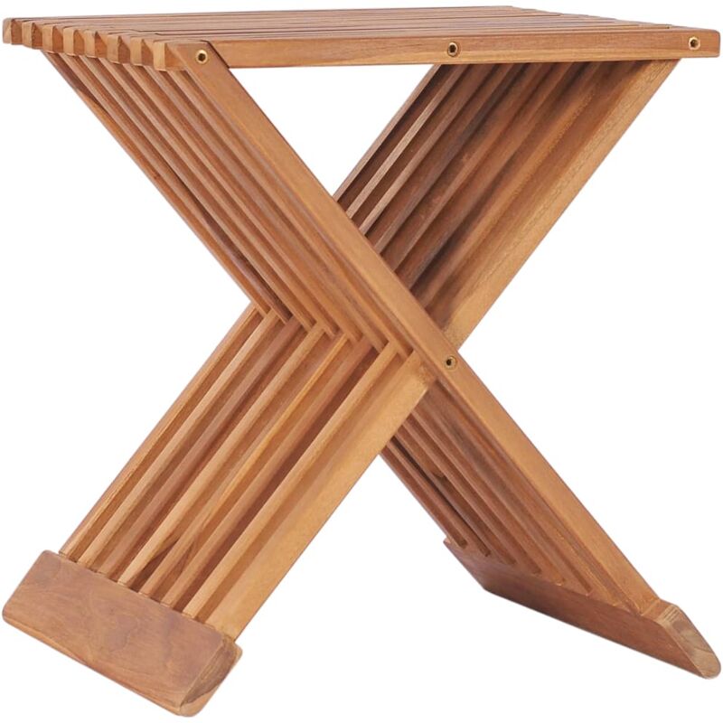 Tabouret pliable 40x32x45 cm Bois de teck solide Vidaxl