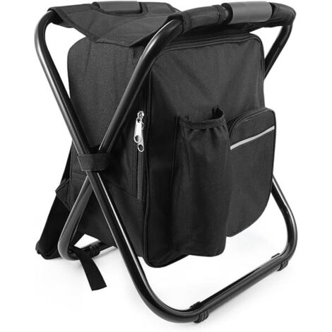 Tabouret Pliable Portable Avec Compartiment Réfrigérant - Pour Randonnée Camping Pêche Événements Extérieurs - 1 Pièce