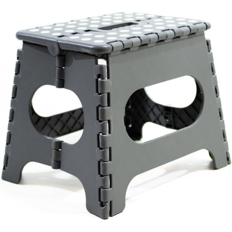 Tabouret pliable PVC résistant 1 marche, 27 x 33 x 26,5 cm, usage cuisine ou comme escabeau bas