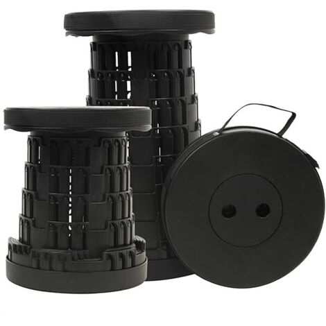 Tabouret Pliable Réglable - Hauteur Ajustable 6 à 45 cm - Léger 1,15 kg - Pour Camping Randonnée Pêche Barbecue Intérieur Extérieur - 1 Pièce