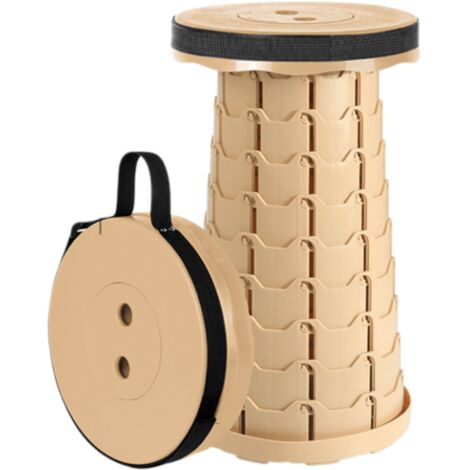 Tabouret pliable, tabouret escamotable avec coussin moelleux, tabouret de camping portable pour adultes, tabouret télescopique robuste supportant jusqu'à 180 kg, siège pliable compact