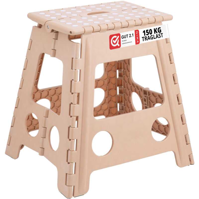 Relaxdays tabouret pliable XL, transportable, salle de bain, camping, 39 x 39 x 32 cm, jusqu’à 150 kg, plastique