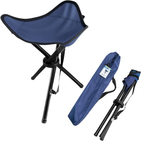 Tabouret pliant 3 pieds – Compact et léger pour camping Unité Bleu