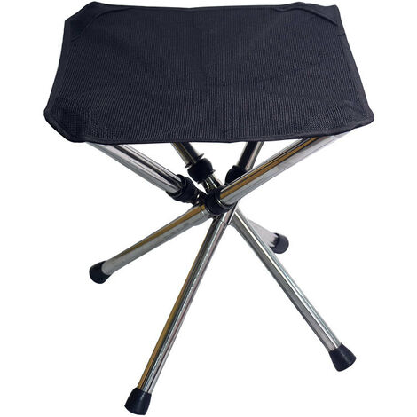 MengH-SHOP Tabouret Pliant de Camping Mini Tabouret Chaise de Camping Siege  Assise Pliant Portable pour Pêche Randonnée BBQ Voyage Noir 24.5 * 22.5 *