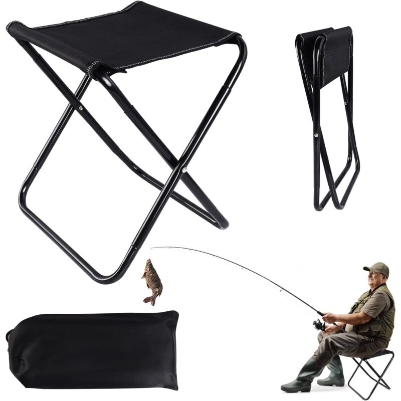 Tabouret Pliant Camping Portable: Mini Tabouret Pliante d'Extérieur avec Sac - Chaise Pliante pour Pêche, BBQ, Voyages
