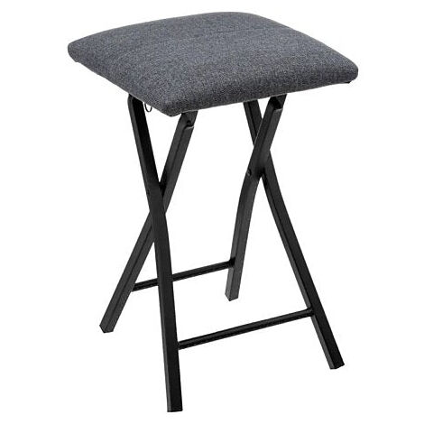 JARDIBRICODECO Tabouret Pliant Confort 48cm Gris Foncé