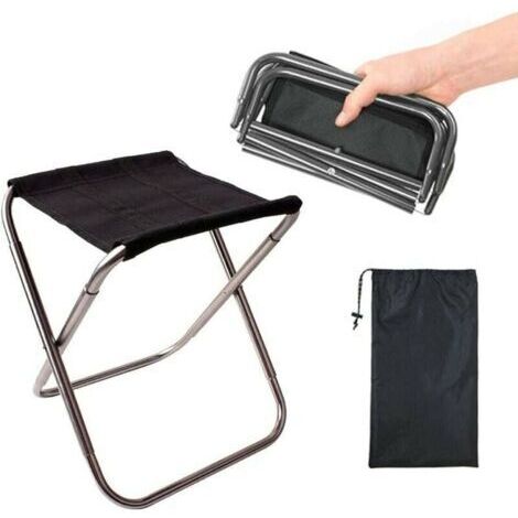 Tabouret pliant d'extérieur, tabouret pliant en alliage d'aluminium, tabouret pliant portable, ultra léger, avec sac de rangement