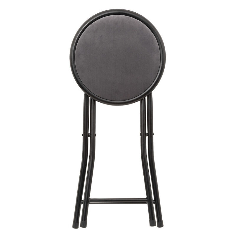 Tabouret pliant en velours 'Mélissa' Atmosphera Couleur: Gris - Nombre de pièces: Par 2