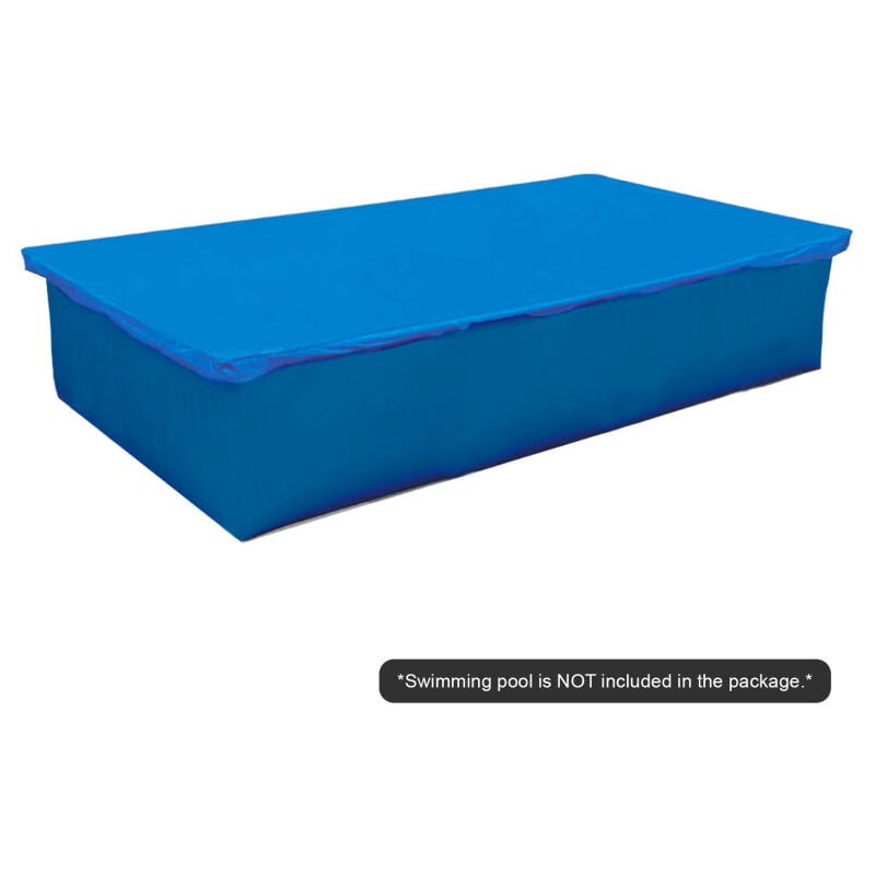 Bâche de piscine rectangulaire bleue robuste en polyéthylène, housse de protection portable pour piscines hors sol