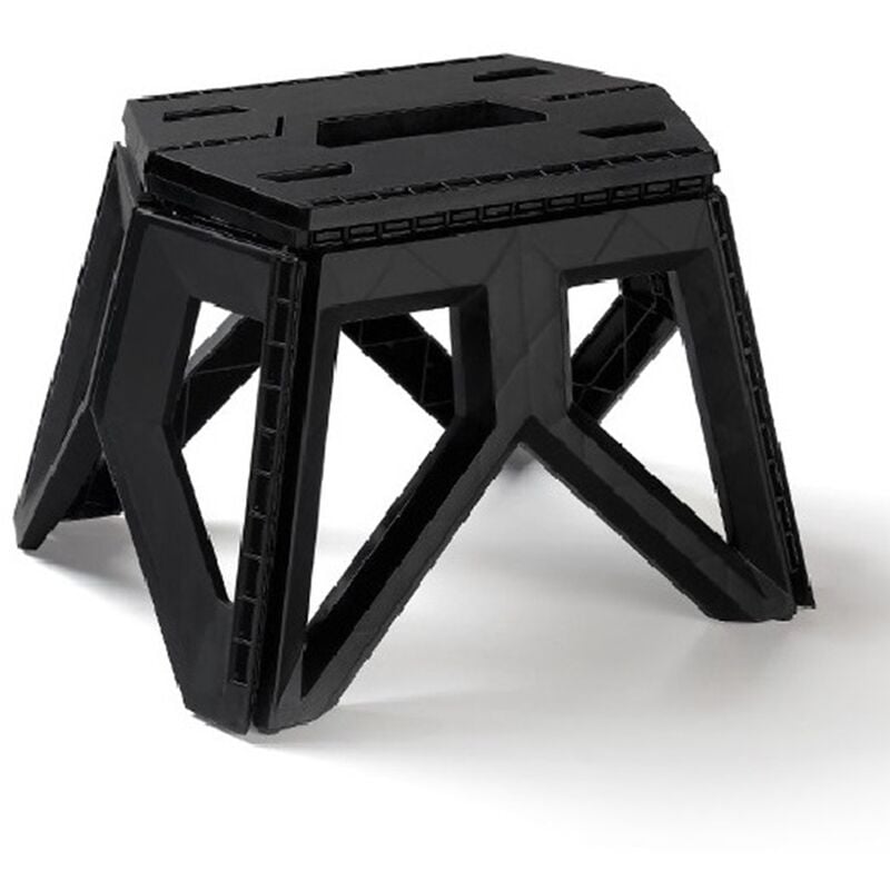 Tabouret Pliant ExtéRieur Portatif Chaise de PêChe de Camping Tabouret Triangulaire en Plastique PP Renforcé à Haute Charge, Noir