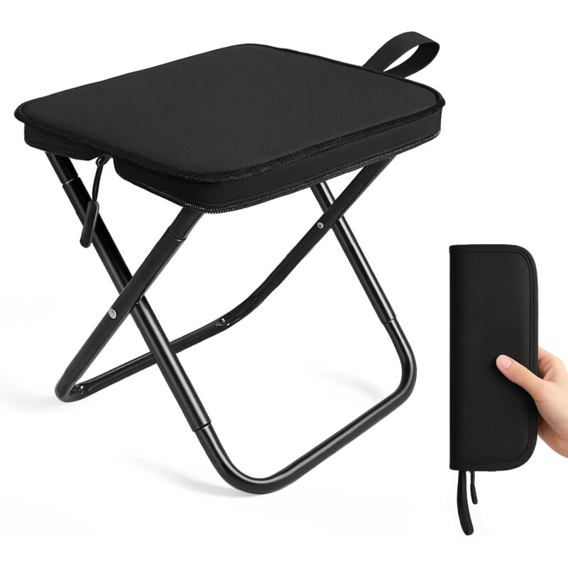 Gabrielle - Tabouret Pliant, Léger avec Tabouret Pliable, Tabouret De Camping Pliable en Acier - Capacité De Charge De 120 Kg, PêChe, Jardin,