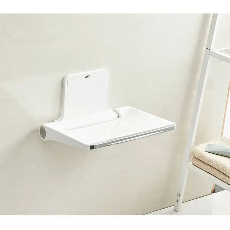 Tabouret pliant mural en ABS antidérapant, tabouret pliant de rechange pour chaussures, tabouret blanc, chaise de douche jusqu'à 200 kg