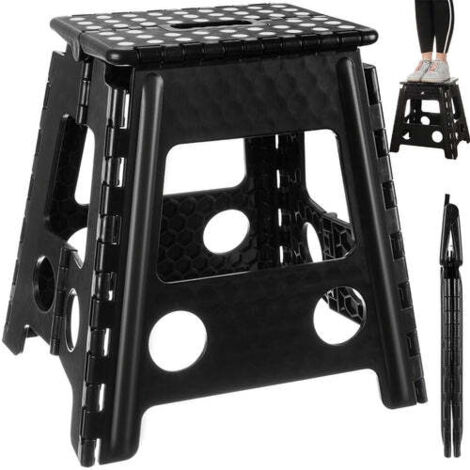Tabouret pliant noir et blanc 39cm