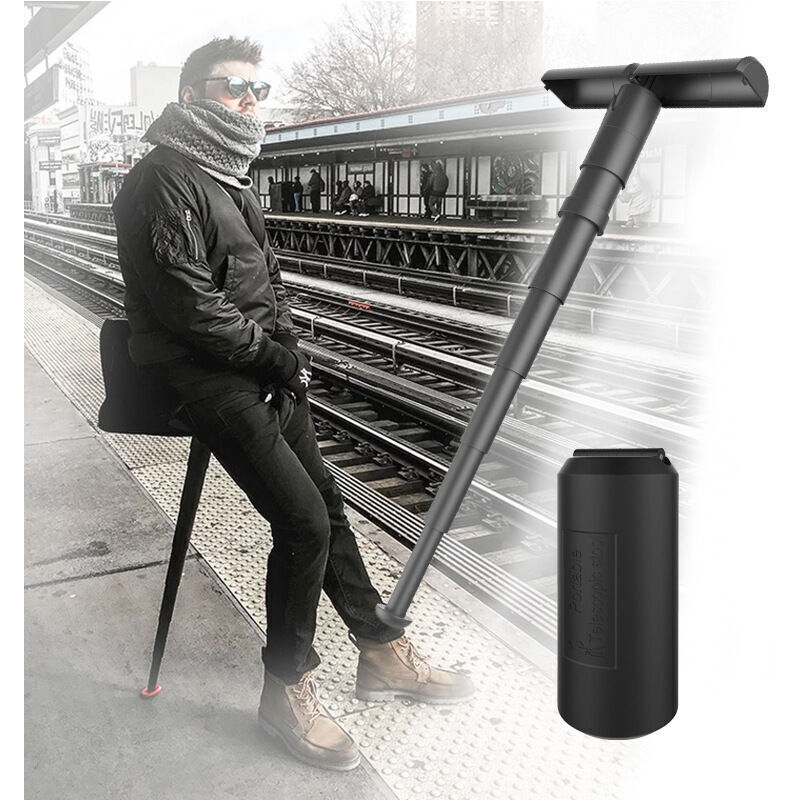 Tabouret pliant portable Charge maximale 200 kg Tabouret télescopique réglable en hauteur pour activités en plein air, voyages, pique-nique, jardin,