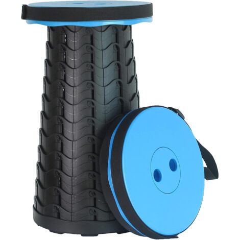 tabouret Pliant Portable(bleu) - Charge Maximale 400 Lb - Tabouret Tlescopique Pour Camping, Voyage, Pche