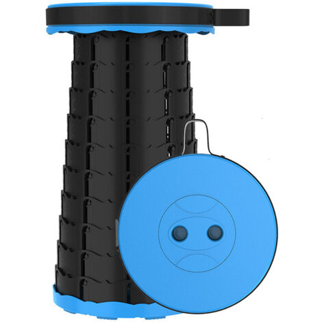 Tabouret pliant pour extérieur, randonnée, pêche, barbecue, intérieur, voyage, fête (bleu noir)