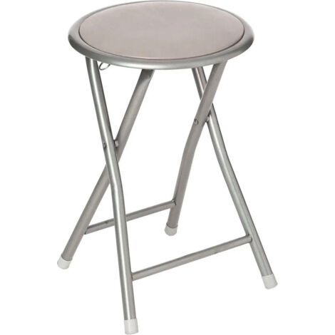 JARDIBRICODECO FIVE Tabouret pliant gris clair D. 30 x 45 cm