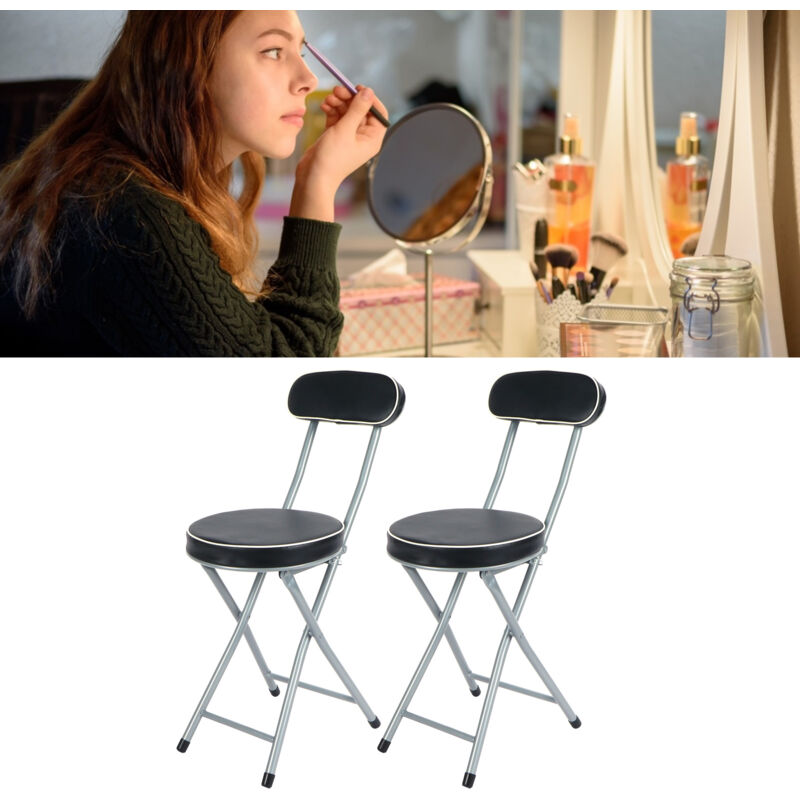 Tabouret pliant rembourré en PU, chaise pliante, paquet de 2