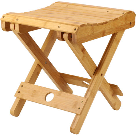 Tabouret pliant, repose-pieds de douche en bambou pour salon de massage et de rasage, siège portable pour la maison
