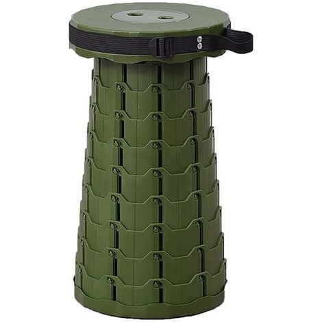 SECURY-T Tabouret pliant telescopique pour camping, pêche kaki/vert foncé