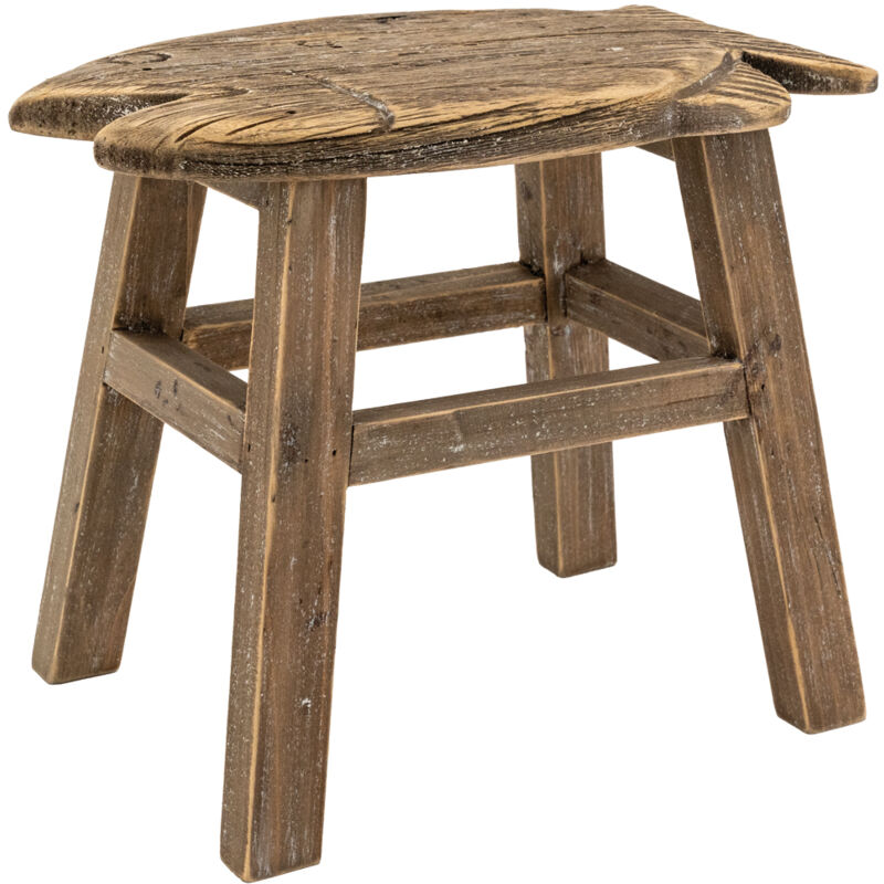 Tabouret Poisson en paulownia recyclé