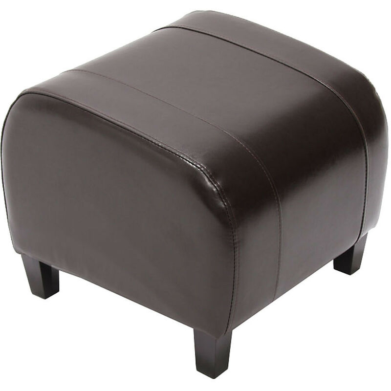 Tabouret pouf cuir emmen, 37x45x47cm, marron
