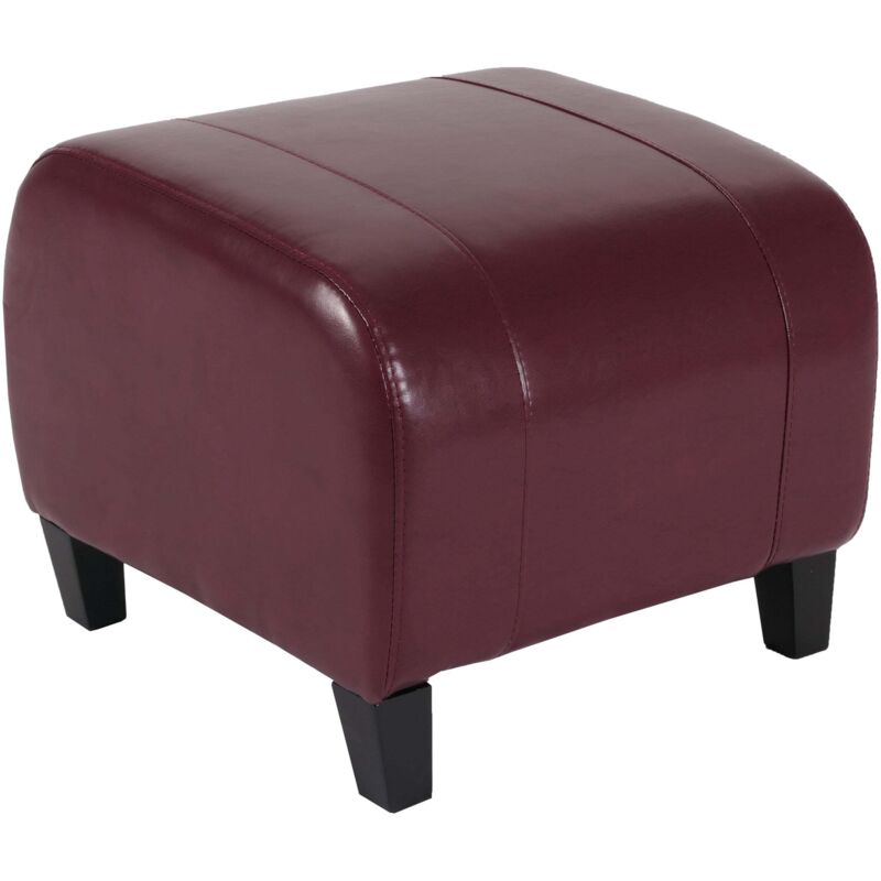 [JAMAIS UTILISÉ] Tabouret pouf cuir EMMEN, 39x45x47cm, rouge