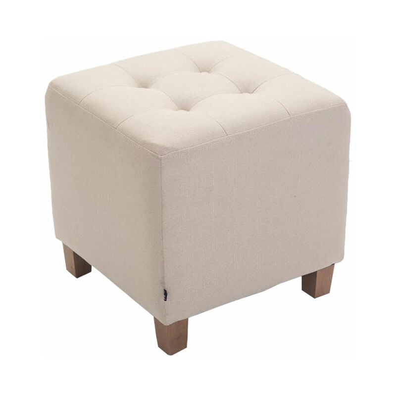Salon rembourré des tabourets multifonctionnels en tissu et bois différentes couleurs Couleur : Crème