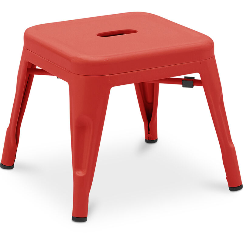 Privatefloor - Tabouret pour enfant Stylix Design industriel en Métal - Nouvelle édition Rouge