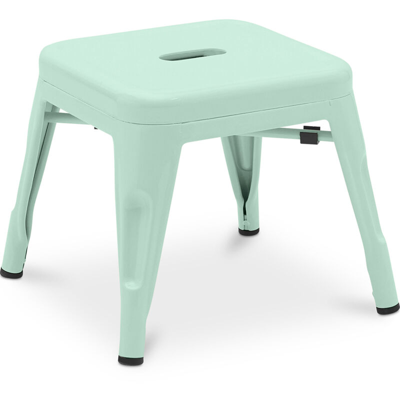 Privatefloor - Tabouret pour enfant Stylix Design industriel en Métal - Nouvelle édition Aquamarine