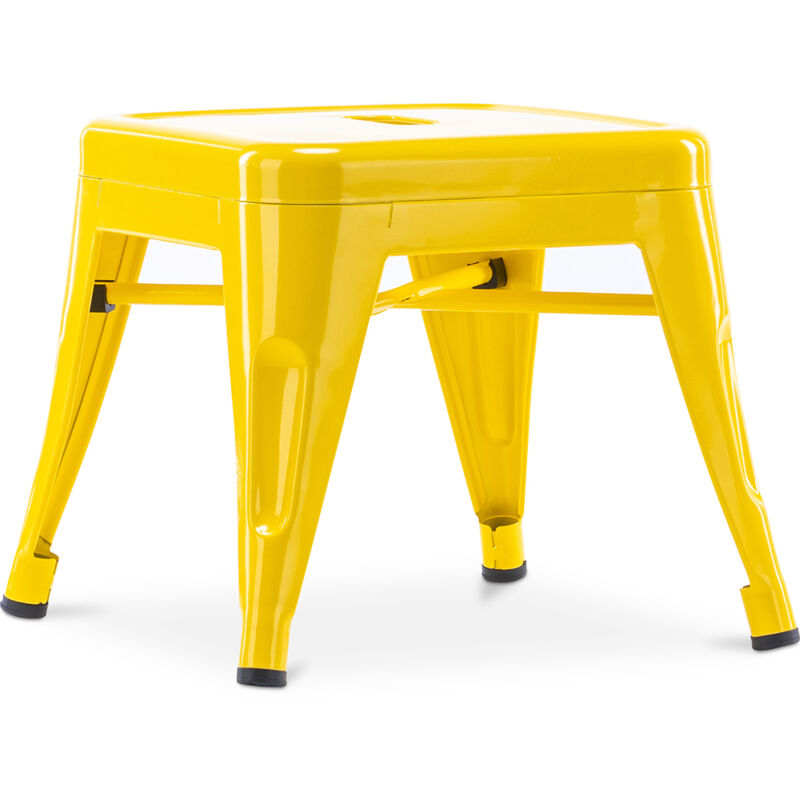 Privatefloor - Tabouret pour enfant Stylix Design industriel en Métal - Nouvelle édition Jaune