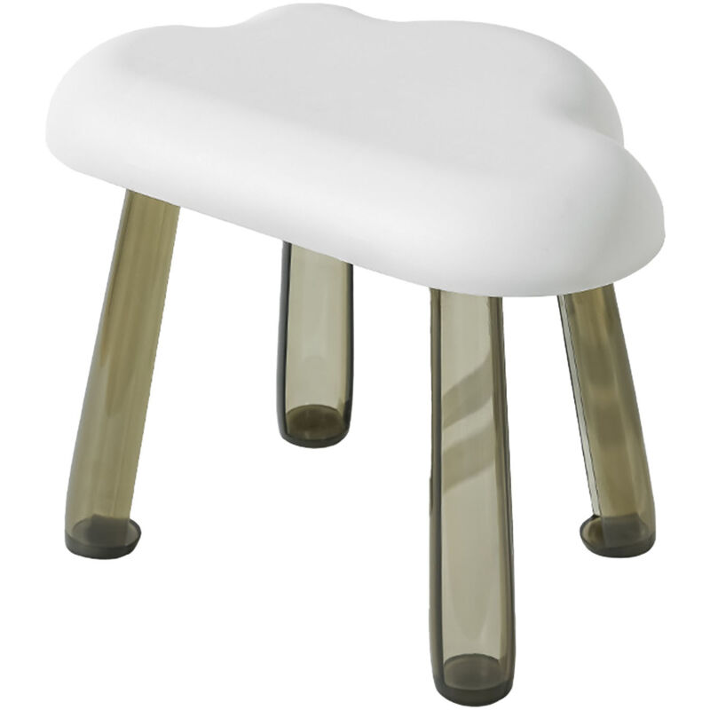 Tabouret pour enfants en forme de nuage, pied Transparent, tabouret en plastique délicat, cadeau, décoration de la maison, blanc