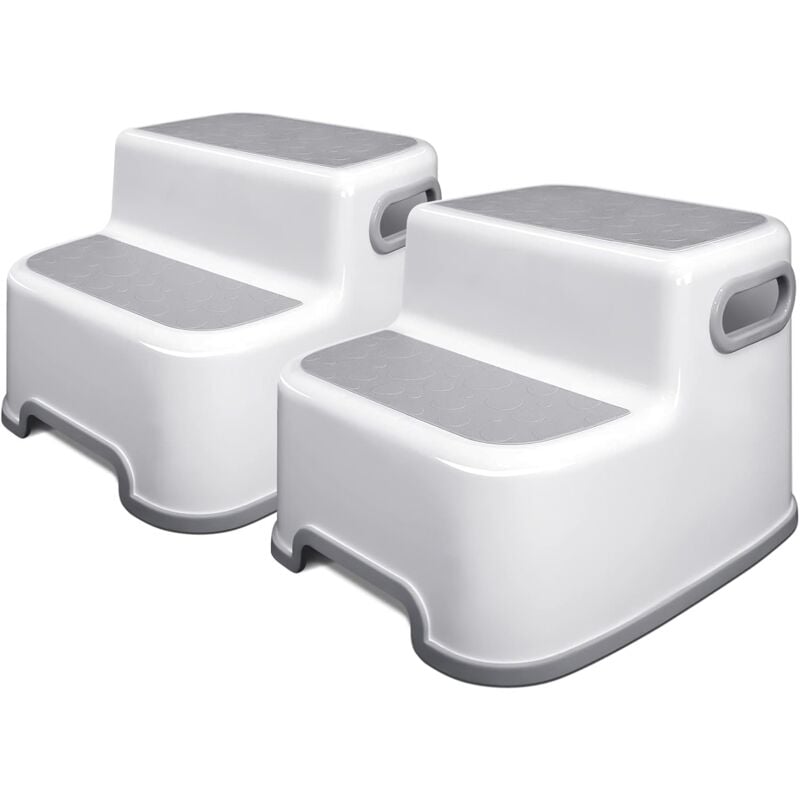 Einemgeld - Tabouret pour Enfants Marche Pieds Enfant Antidérapant en Deux étapes avec Poignée Tabouret Rehausseur pour Tout-Petits Convient Aux